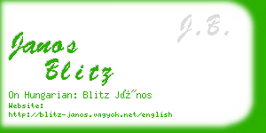 janos blitz business card